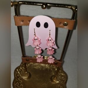 Pink Ghost Dangle Earrings